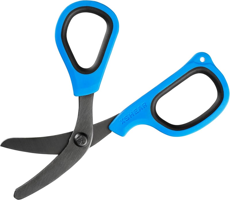 Xshear Mini 6" Trauma and Nurse's Shear. Razor sharp and compact scissors, perfect for EMTs, doctors, ICU, wound care and bandages (Blue) - Image 2